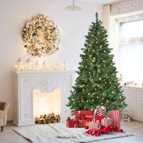 6ft Green Christmas Tree with 300 WiFi-Controlled RGB LED Lights, 751 PVC Tips, 38 Light Functions, Music Sync