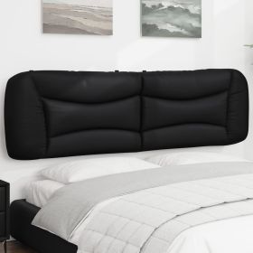 Headboard Cushion Black 72" Faux Leather