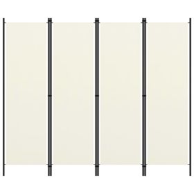 4-Panel Room Divider White 78.7"x70.9"