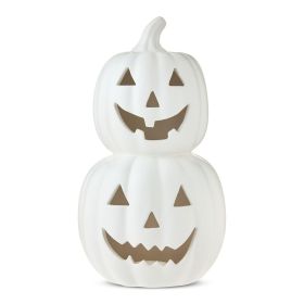 Stacked Pumpkins Tabletop Decor, White, 11.25"