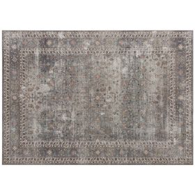 HOMCOM Machine Washable Area Rug 8x10, Non-Slip Traditional Floor Cover Foldable Carpet for Living Room, Dark Mixed-Brown