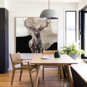 Large Abstract Deer Oil Painting on Canvas Original Hand-painted Stag Canvas Wall Art Modern Animal Painting for Living Room Home Décor (Style: 01, size: 120x120cm)