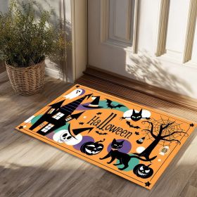 Halloween Pumpkin Ghost Home Decor Doormat, Suitable for Entrance, Bedroom, Living Room, Bathroom, Kitchen, Absorbent and Non-Slip Rug (Color: SJR-68, size: 19.69in*31.5in/50cm*80cm)