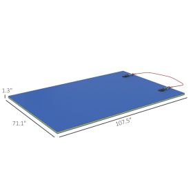 9 X 6 Lily Pad Water Mat For 2 Adults, Floating Water Pad For Lake, Pool, Ocean, Beach, And Boating, Blue (Color: Blue)